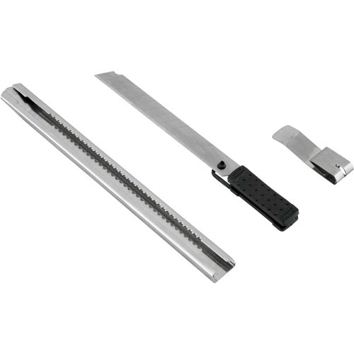 Estilete estreito 9 mm metal trava deslizante