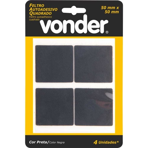 Feltro autoadesivo quadrado 50 mm 4 unidades Feltro autoadesivo quadrado 50 mm 4 unidades