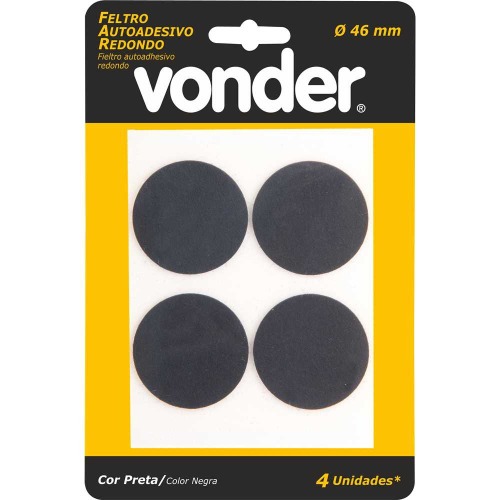 Feltro autoadesivo redondo 46 mm 4 unidades
