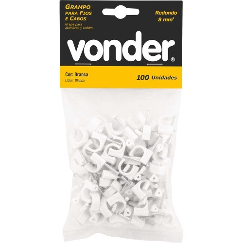 Grampo plstico redondo para fios 8 mm