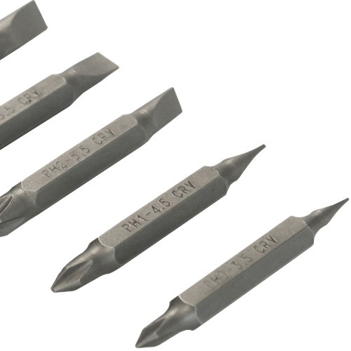 Jogo de ponteira ponta dupla a�o cromo van�dio 5 pe�as