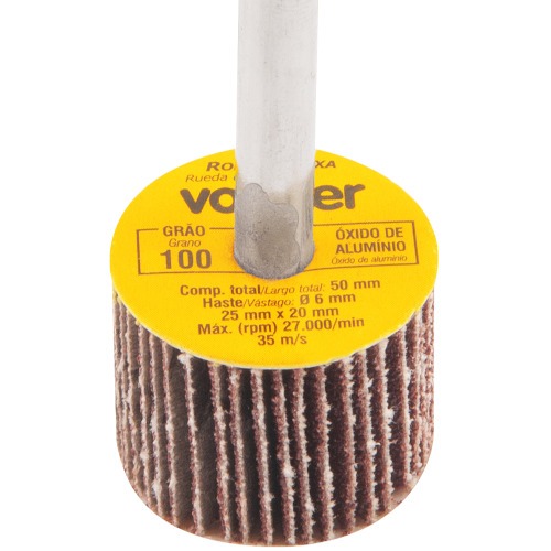 Roda de lixa 25 mm x 20 mm com haste gro 100 