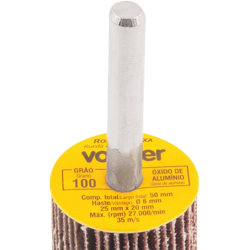 Roda de lixa 25 mm x 20 mm com haste gro 100 