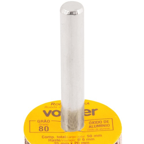 Roda de lixa 25 mm x 20 mm com haste gro 80 