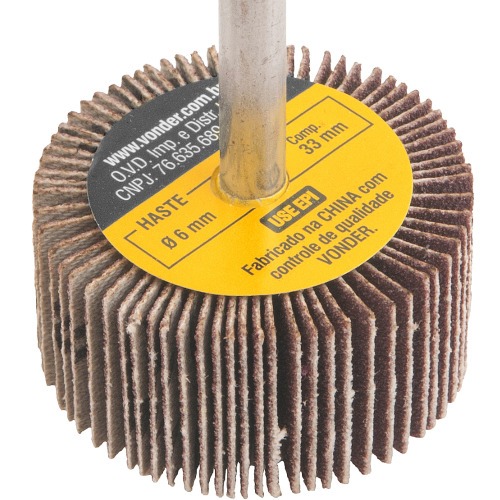 Roda de lixa 40 x 20 mm com haste grão 120  Roda de lixa 40 x 20 mm com haste grão 120