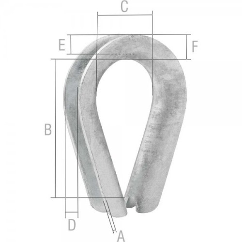 Anilha para cabo de aço 1/8 Anilha para cabo de aço 1/8