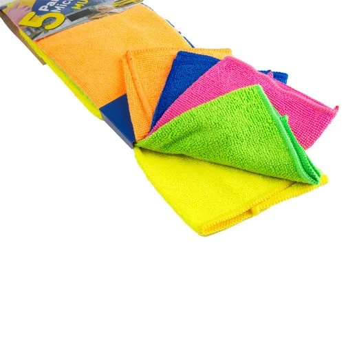 Pano multiuso em microfibra para limpeza 30 x 35 cm 5 peças - NVA460