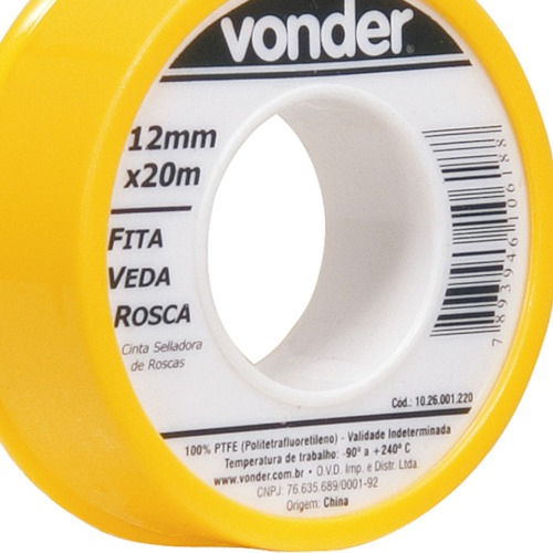 Fita veda rosca 12 mm x 20 metros
