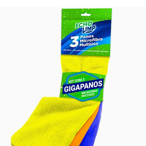 Pano multiuso em microfibra para limpeza 60 x 90 cm 3 peças - NVA 490 Pano multiuso em microfibra para limpeza 60 x 90 cm 3 peças - NVA 490