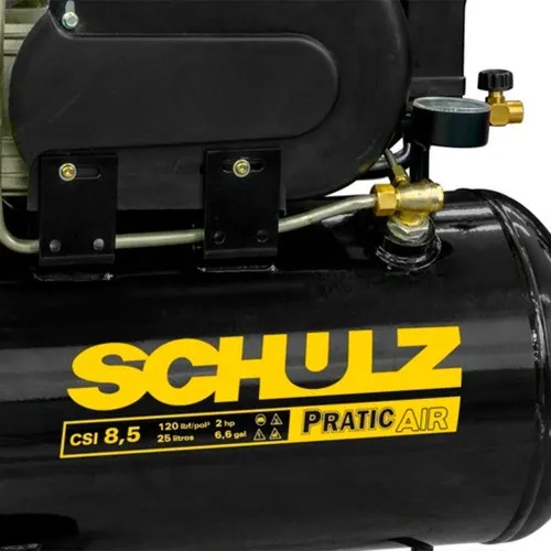 Compressor de ar 8,5 pés 25 litros 2 hp 120 lbs - Pratic Air CSI 8/25L  110V