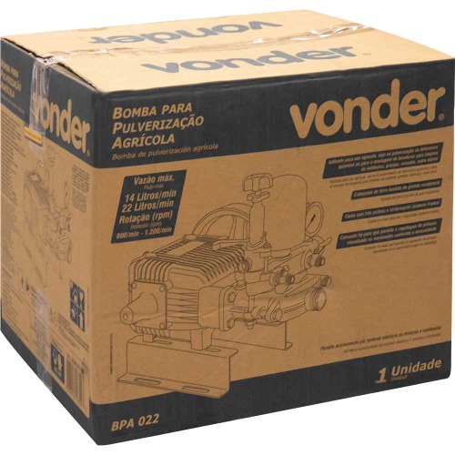 Bomba pulverizadora agrícola de pistão 14 - 22 l/min. Sem Motor - BPA 022 Bomba pulverizadora agrícola de pistão 14 - 22 l/min. Sem Motor - BPA 022