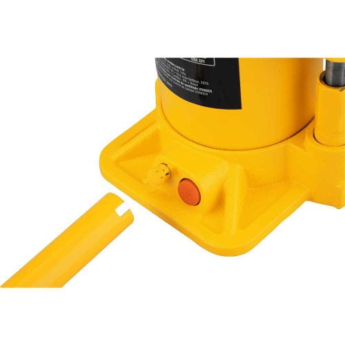 Macaco hidrulico tipo garrafa capacidade de 15 toneladas amarelo