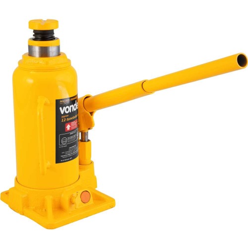 Macaco hidrulico tipo garrafa capacidade de 12 toneladas amarelo
