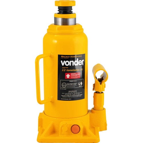 Macaco hidrulico tipo garrafa capacidade de 12 toneladas amarelo