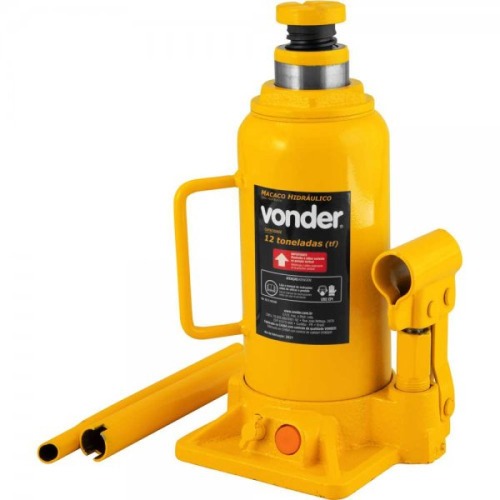 Macaco hidrulico tipo garrafa capacidade de 12 toneladas amarelo