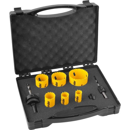 Jogo de serra copo bimetal 19  57 mm com 9 peas  - SCV 200