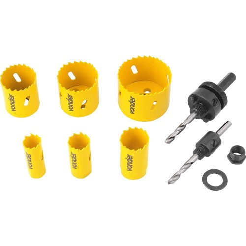 Jogo de serra copo bimetal 19  57 mm com 9 peas  - SCV 200