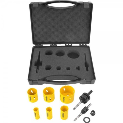 Jogo de serra copo bimetal 19  57 mm com 9 peas  - SCV 200