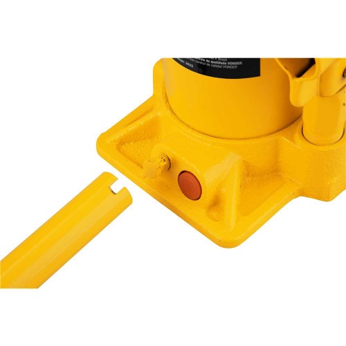 Macaco hidrulico tipo garrafa capacidade de 10 toneladas amarelo