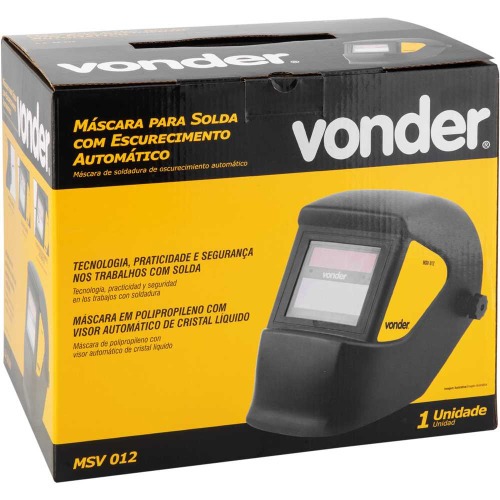 Máscara de solda com escurecimento automático tonalidade 12 - MSV 012 Máscara de solda com escurecimento automático tonalidade 12 - MSV 012