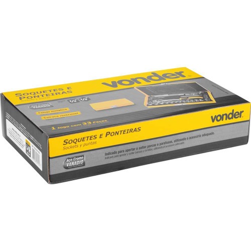 Jogo de soquetes e ponteiras encaixe de 1/4 Jogo de soquetes e ponteiras encaixe de 1/4