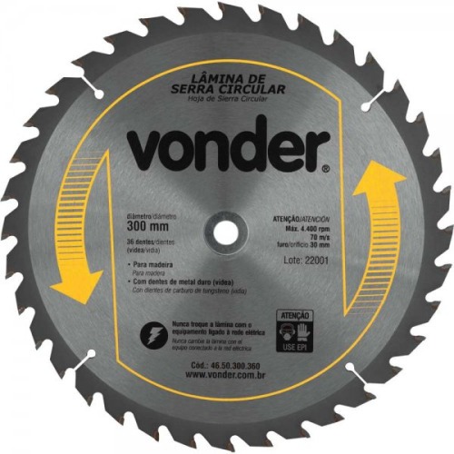 Disco de serra para madeira 300 x 30 mm 36 dentes Disco de serra para madeira 300 x 30 mm 36 dentes