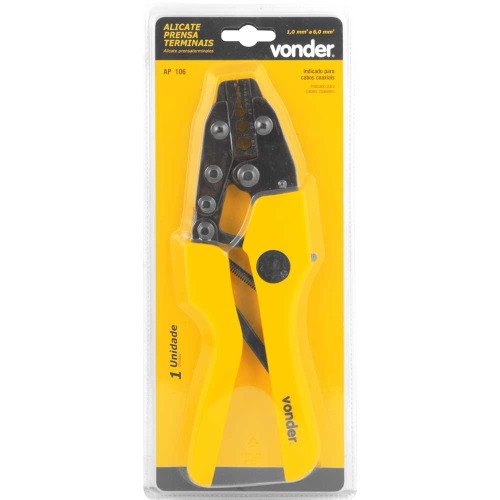 Alicate prensa terminais para cabos coaxiais de 1 a 6 mm - AP106
