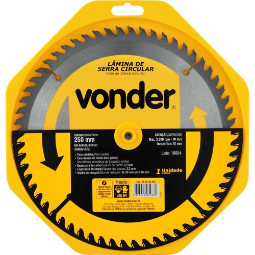 Disco de serra para madeira 250 x 30 mm 60 dentes