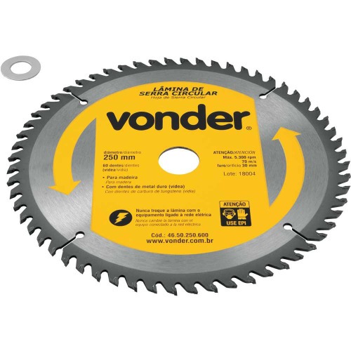 Disco de serra para madeira 250 x 30 mm 60 dentes