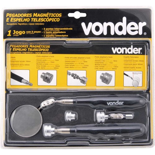 Jogo de pegador de peças magnético com 5 peças Jogo de pegador de peças magnético com 5 peças