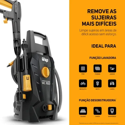Lavadora de alta pressão Desentupidora 1500 libras - WL 1820 Black Ultra  220V