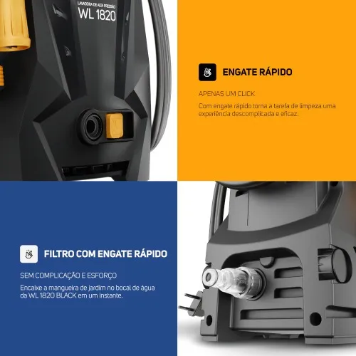 Lavadora de alta pressão Desentupidora 1500 libras - WL 1820 Black Ultra  220V