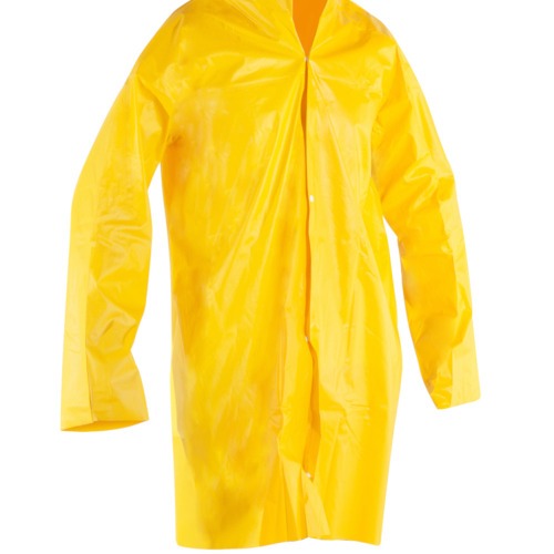 Capa de chuva em PVC com forro amarela Capa de chuva em PVC com forro amarela