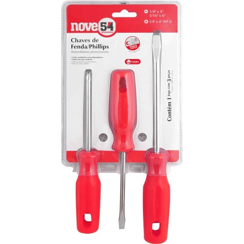 Jogo de chaves de fenda e phillips com 3 peas 