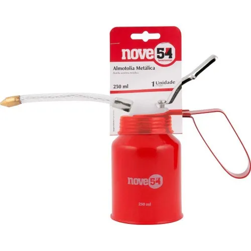 Almotolia metálica regulável  com bico flexível 250 ml