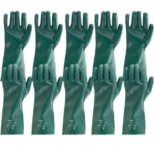 Kit 5 pares de luva pvc lisa com forro de algod�o 36 cm - PLV 0036