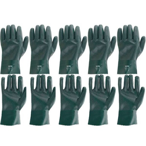 Kit 5 pares de luva de pvc áspera com forro 26 cm - PAV 0026 Kit 5 pares de luva de pvc áspera com forro 26 cm - PAV 0026