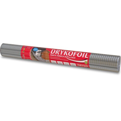 Manta termica para telhado em alumínio dupla face 1,20 x 41,67m 50m² - DRYKOFOIL Manta termica para telhado em alumínio dupla face 1,20 x 41,67m 50m² - DRYKOFOIL