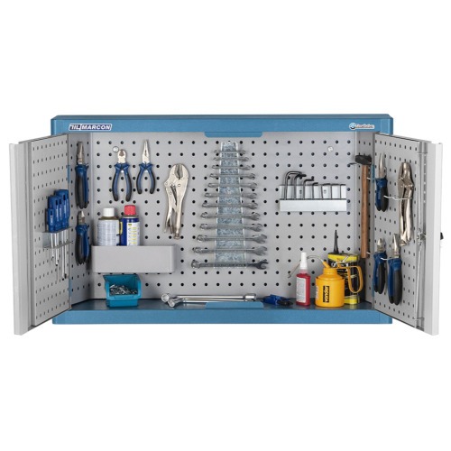 Armrio porta ferramentas com chapa perfurada e portas de ao - AM-9