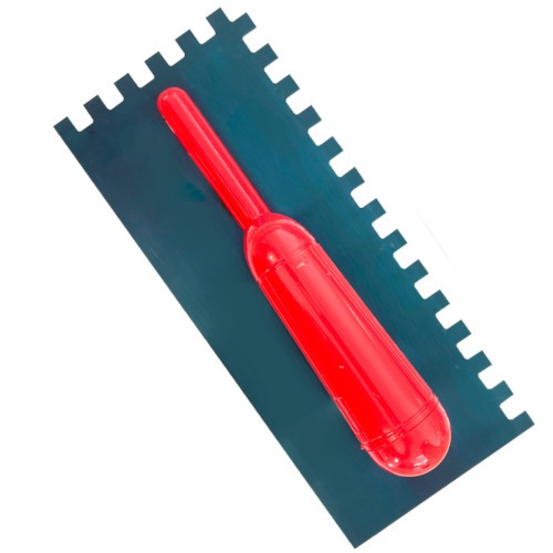 Desempenadeira em ao dentada com cabo plstico 12 x 28 cm