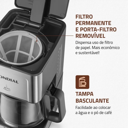 Cafeteira elétrica 550W jarra de vidro 20 xícaras Dolce Arome - C-43-20X-SI 110V Cafeteira elétrica 550W jarra de vidro 20 xícaras Dolce Arome - C-43-20X-SI 110V