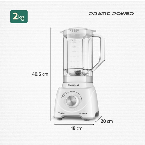 Liquidificador 2 velocidades 550W Pratic Power - L-97-W  110V