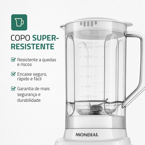 Liquidificador 2 velocidades 550W Pratic Power - L-97-W  220V