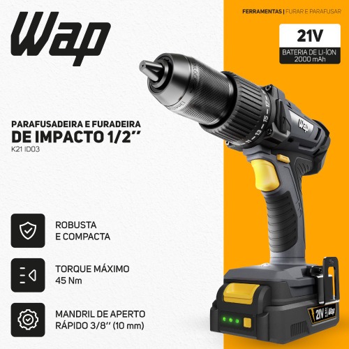 Furadeira Parafusadeira de impacto 1/2 Furadeira Parafusadeira de impacto 1/2