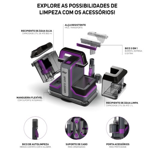 Extratora de carpete porttil 1,1L 1450W - Spot Cleaner W3  110V