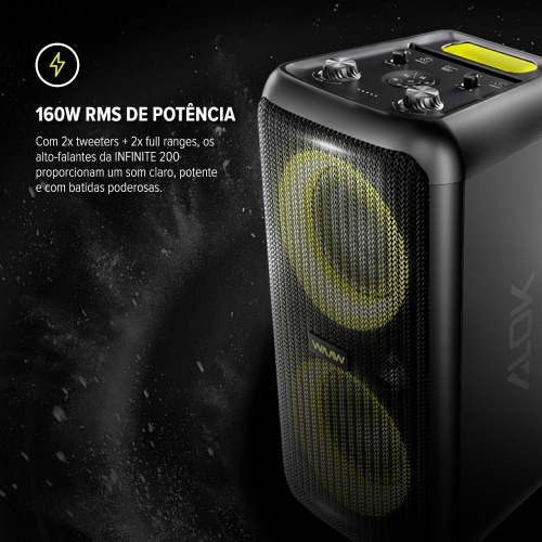 Caixa de som portátil 160W RMS com Bluetooth By Alok - Infinite 200  110V/220V Caixa de som portátil 160W RMS com Bluetooth By Alok - Infinite 200  110V/220V