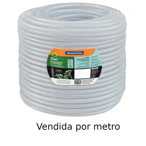 Mangueira cristal reforçada para jardim de 1/2