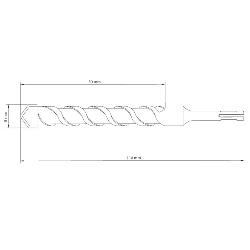 Broca de w�dea para concreto 8 x 110 mm - SDS PLUS