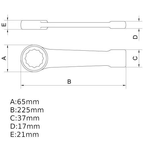 Chave estrela  de bater 41 mm aço cromo vanádio