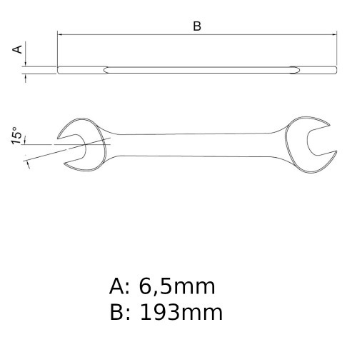 Chave fixa 16 x 17 mm ao cromo vandio 